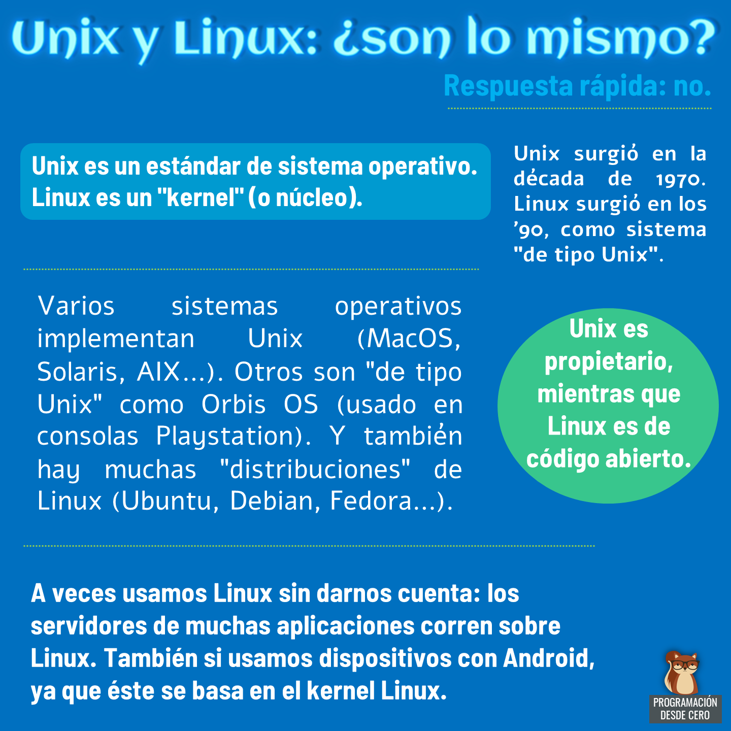 Unix y Linux ¿son lo mismo?