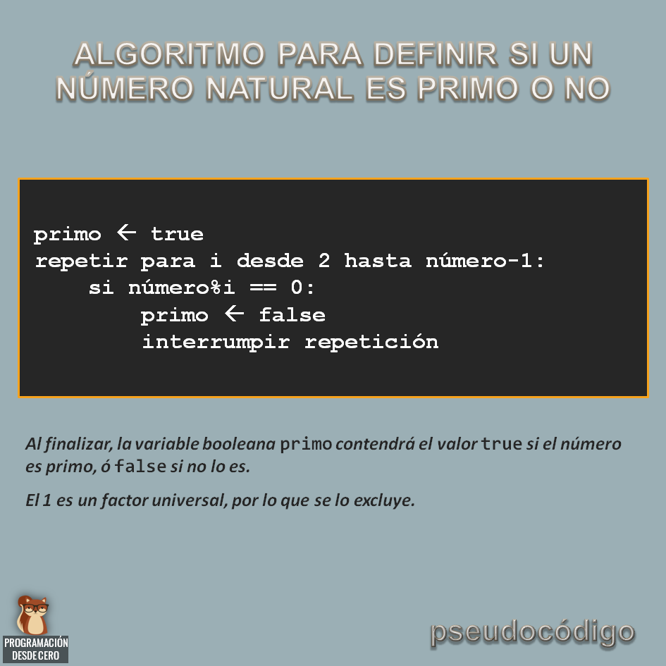 Algoritmo para números primos