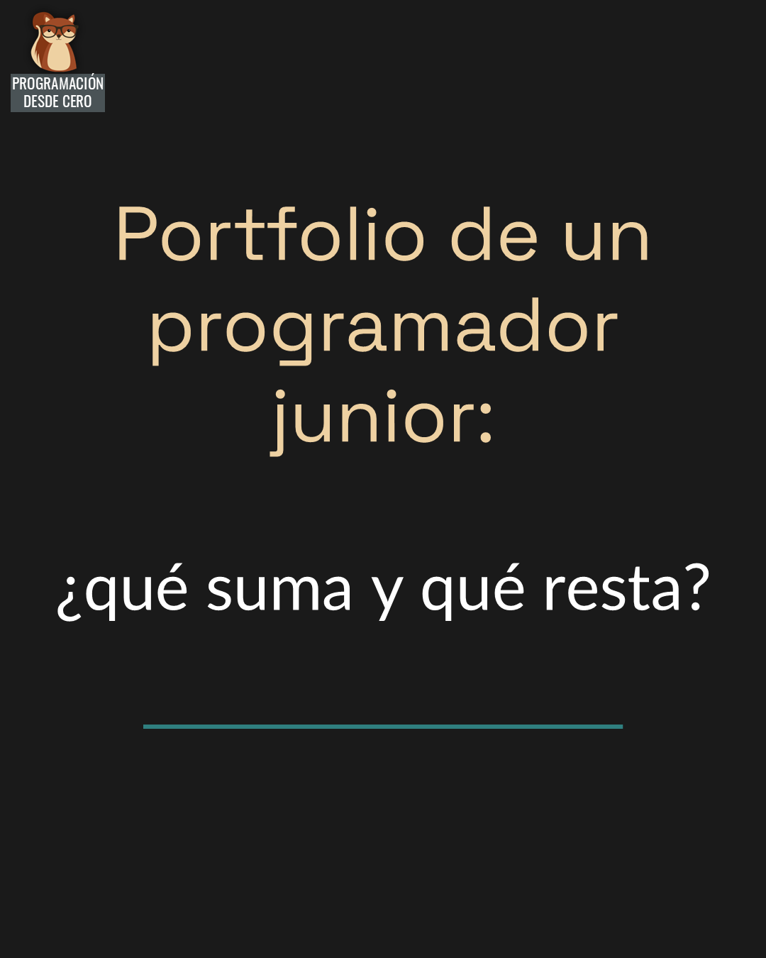 Portfolio de un programador junior